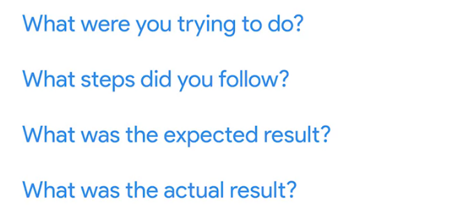 Question to ask before debugging